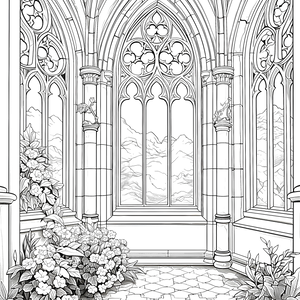 FREE Gothic Castle Interior Coloring Page - Printable Download 🏰