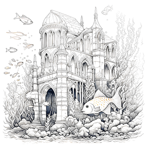 FREE Underwater Castle Coloring Page Download NOW 🏰