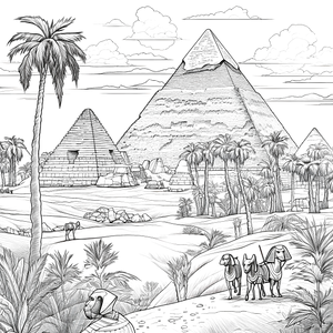 FREE Egyptian Pyramids Coloring Page - Printable Download 🏰