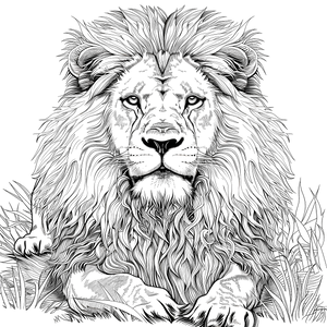 FREE Lion Coloring Page - Intricate Black and White Illustration - Printable Download 🐾