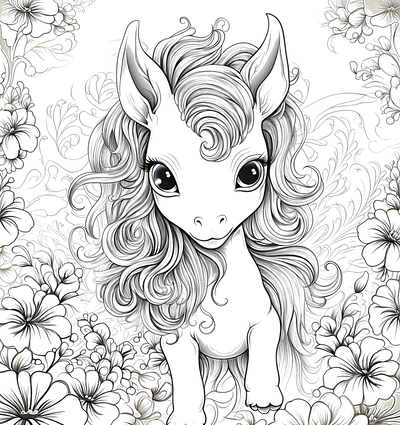 FREE Baby Unicorn Coloring Page with Intricate Floral Designs - Download NOW 🪄 — free printable coloring page