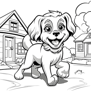 FREE Joyful Puppy Coloring Page - Download NOW 🐾