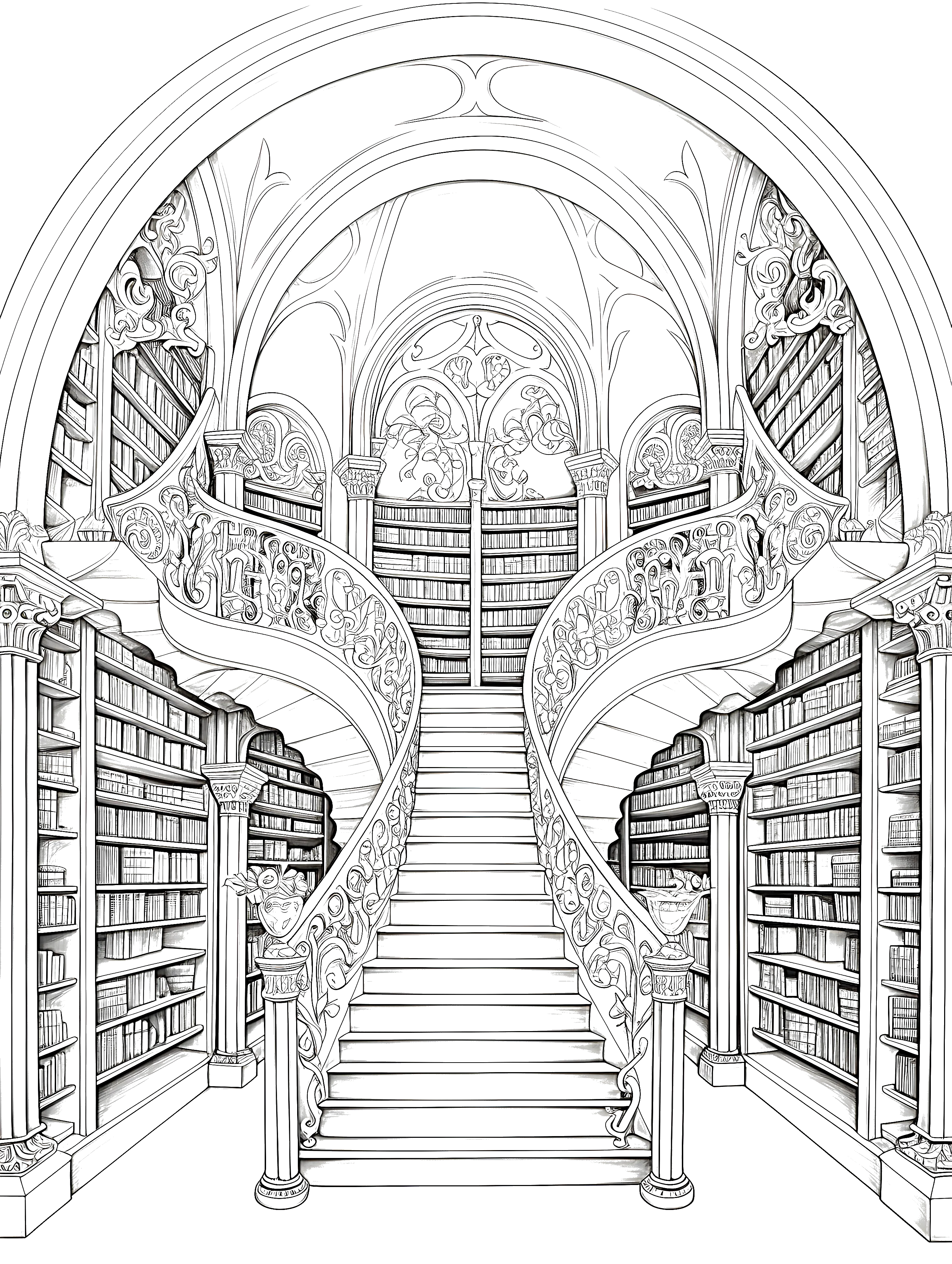 Free Grand Staircase Coloring Page (Printable PDF) | DaVinci in You ...