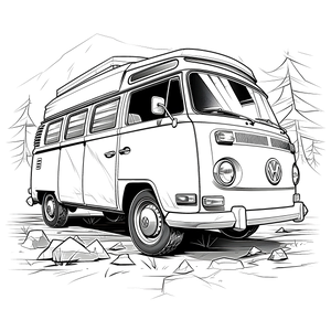 FREE Vintage VW Van Coloring Page Printable 🛞
