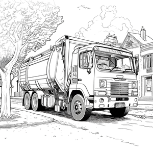 FREE Garbage Truck Coloring Page Download NOW 🛞