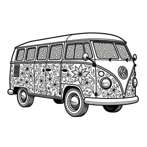 FREE Vintage Van Floral Coloring Page - Printable Download 🛞