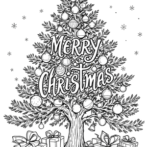 FREE Christmas Tree Coloring Page Download - Festive Holiday Printable 🎂