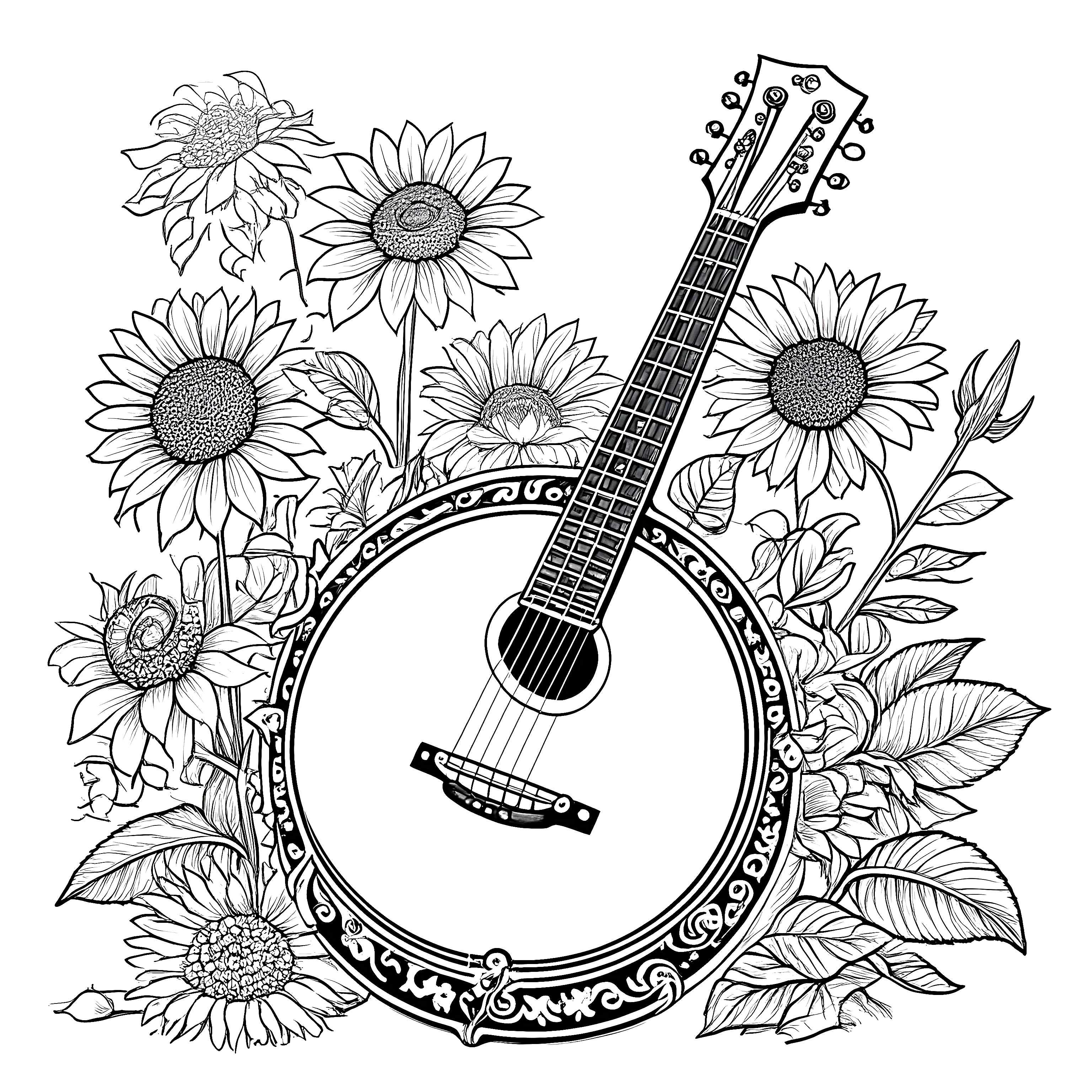 Free Banjo Coloring Page (Printable PDF) – Davinci in You