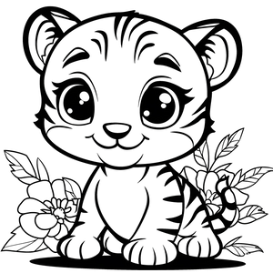 FREE Baby Tiger Coloring Page - Cute Cartoon Style Printable 🐾