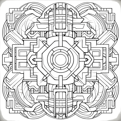 FREE Geometric Pattern Coloring Page - Intricate Symmetrical Design Download 🖌️ — free printable coloring page