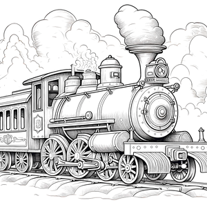 FREE Vintage Steam Train Coloring Page - Printable Download 🛞