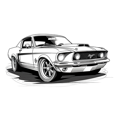 FREE Classic Mustang Car Coloring Page - Printable Download 🛞 — free printable coloring page