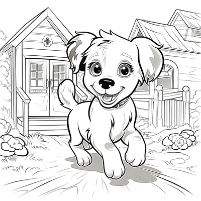 FREE Happy Puppy Coloring Page - Printable Download 🐾 — free printable coloring page