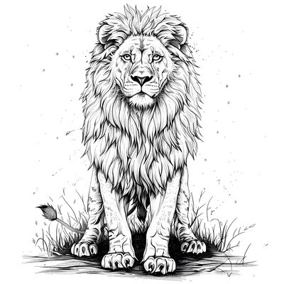 FREE Lion Coloring Page - Majestic Mane Illustration - Download NOW 🐾 — free printable coloring page