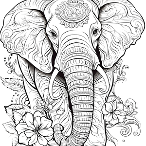 FREE Elephant Coloring Page - Intricate Floral Patterns - Download NOW 🐾