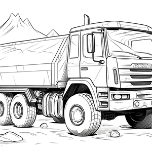 FREE Truck Coloring Page - Printable Mountain Scene Download 🛞