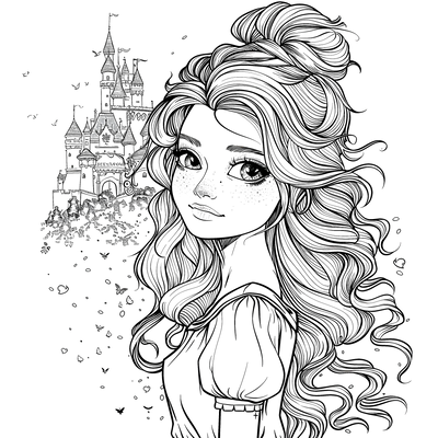 FREE Princess Coloring Page with Castle - Download NOW 👑 — free printable coloring page