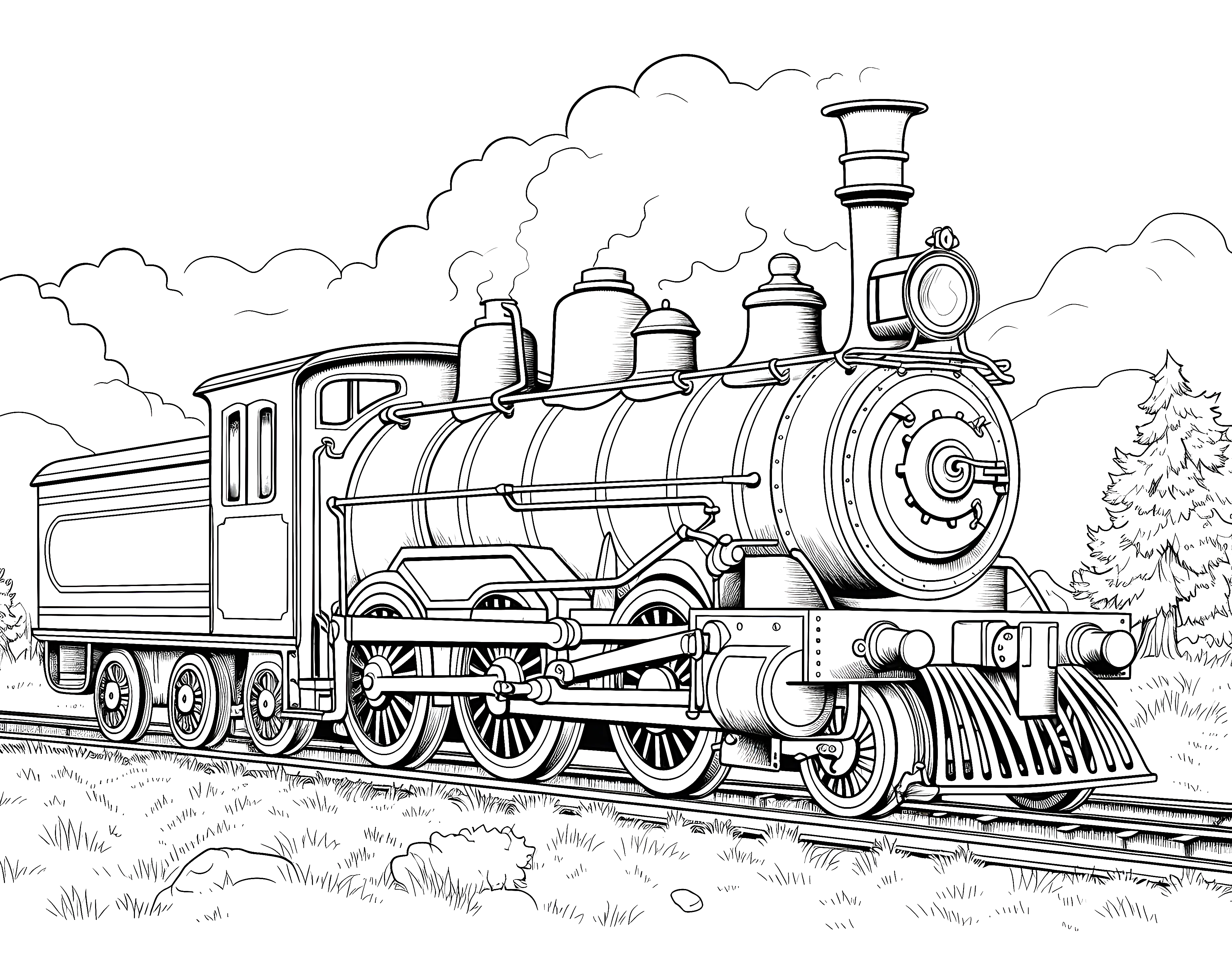 Free Steam Locomotive Coloring Page (Printable PDF) | DaVinci in You ...