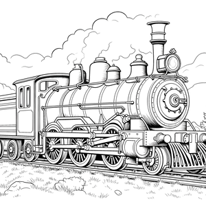 FREE Steam Locomotive Coloring Page Download NOW 🛞