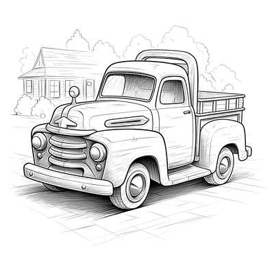FREE Vintage Pickup Truck Coloring Page - Download NOW 🛞 — free printable coloring page