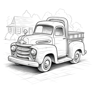 FREE Vintage Pickup Truck Coloring Page - Download NOW 🛞