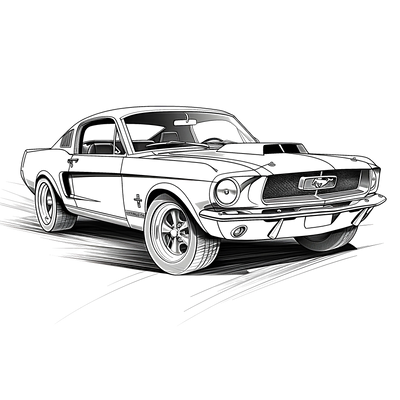 FREE Classic 1960s Mustang Car Coloring Page Download 🛞 — free printable coloring page