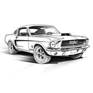 FREE Classic 1960s Mustang Car Coloring Page Download 🛞