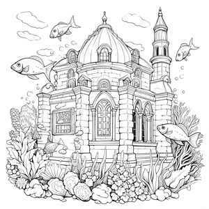 FREE Underwater Castle Coloring Page - Download NOW 🏰