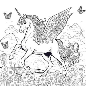 FREE Winged Unicorn Coloring Page - Printable Download 🪄