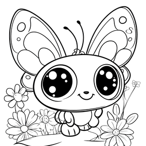 FREE Cute Cartoon Butterfly Coloring Page - Printable Download 🐾