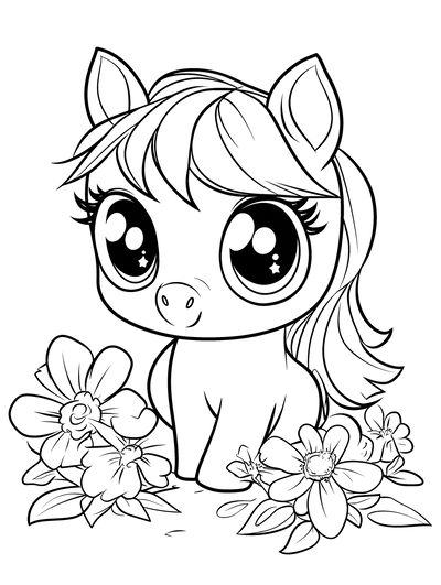 FREE Cute Pony Coloring Page - Printable Download 🐾 — free printable coloring page