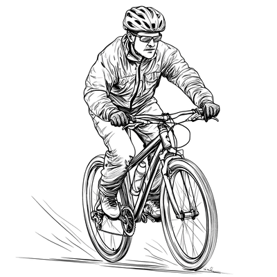 FREE Printable Coloring Page - Male Cyclist in Sport Gear 🏆 — free printable coloring page