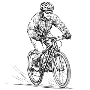 FREE Printable Coloring Page - Male Cyclist in Sport Gear 🏆