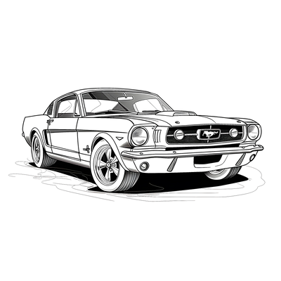 FREE Classic Mustang Car Coloring Page - Download NOW 🛞 — free printable coloring page
