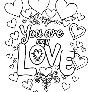 FREE You Are My Love Heart Designs Coloring Page Download 🖌️