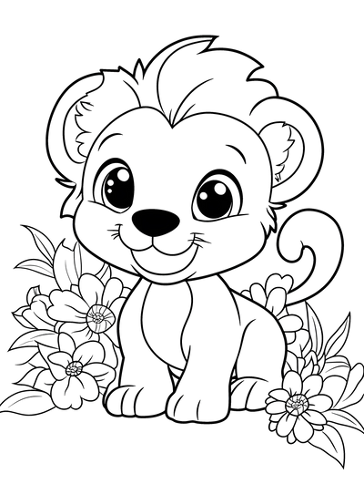 FREE Cute Lion Cub Coloring Page - Printable Download 🐾 — free printable coloring page