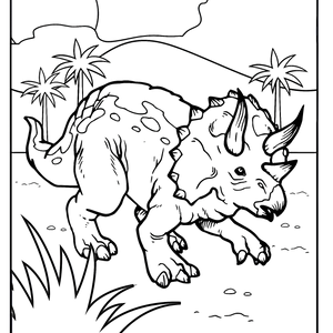 FREE Triceratops Dinosaur Coloring Page Download NOW 🦖