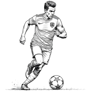 FREE Soccer Player Coloring Page Download NOW 🏆