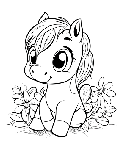 FREE Cute Pony Coloring Page - Printable Download 🐾 — free printable coloring page