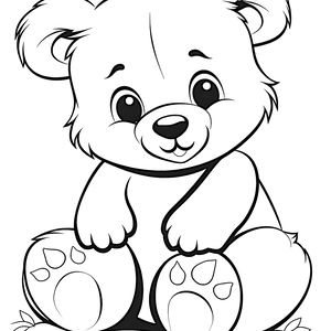 FREE Cute Cartoon Bear Coloring Page - Download NOW 🐾