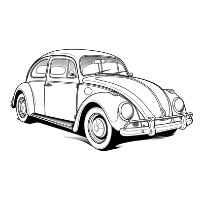 FREE Classic Volkswagen Beetle Coloring Page Download 🛞 — free printable coloring page