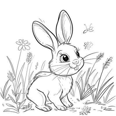 FREE Cute Bunny Coloring Page - Printable Download 🐾 — free printable coloring page