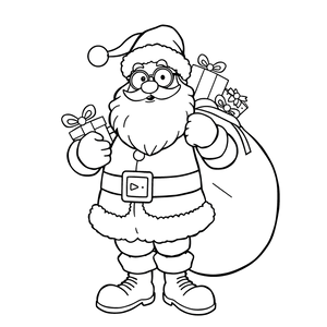 FREE Santa Claus with Gift Sack Coloring Page - Download NOW 🎂