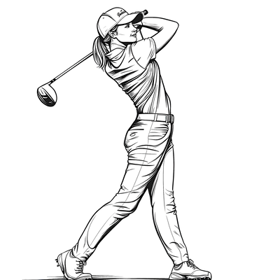 FREE Female Golfer Coloring Page Download NOW 🏆 — free printable coloring page