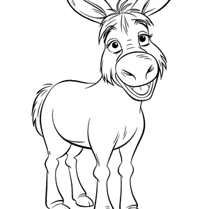 FREE Cartoon Donkey Coloring Page Download NOW 🐾