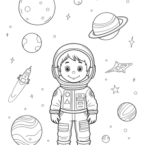FREE Young Astronaut Adventure Coloring Page Download 🖌️
