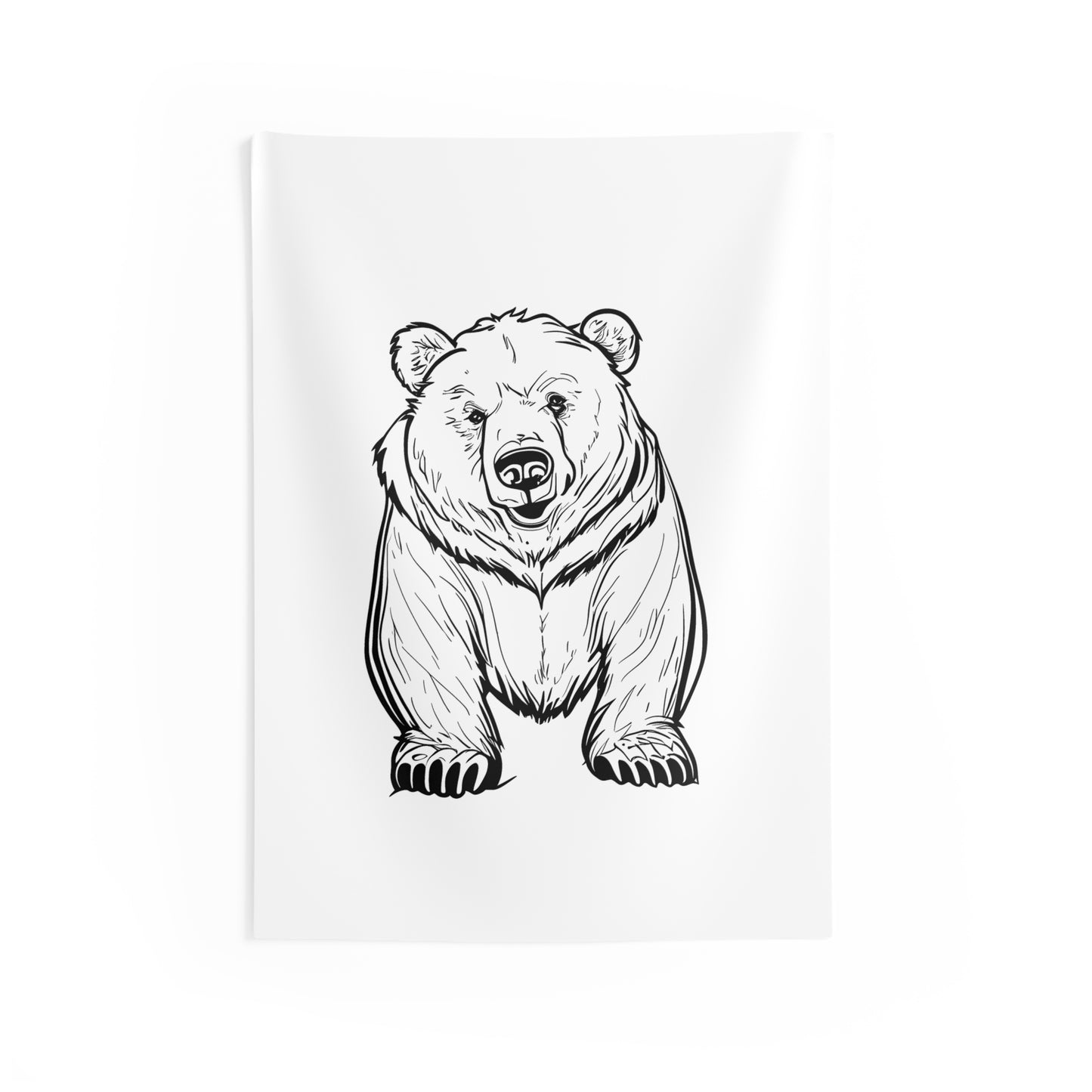 Indoor Wall Tapestries Coloring Kit with 10 Fabric Markers - Grizzly Bear