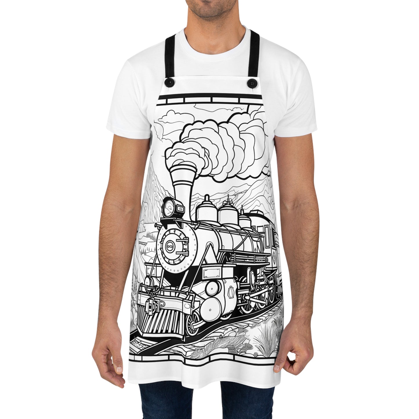 Apron Coloring Kit with 10 Fabric Markers - Steam Train