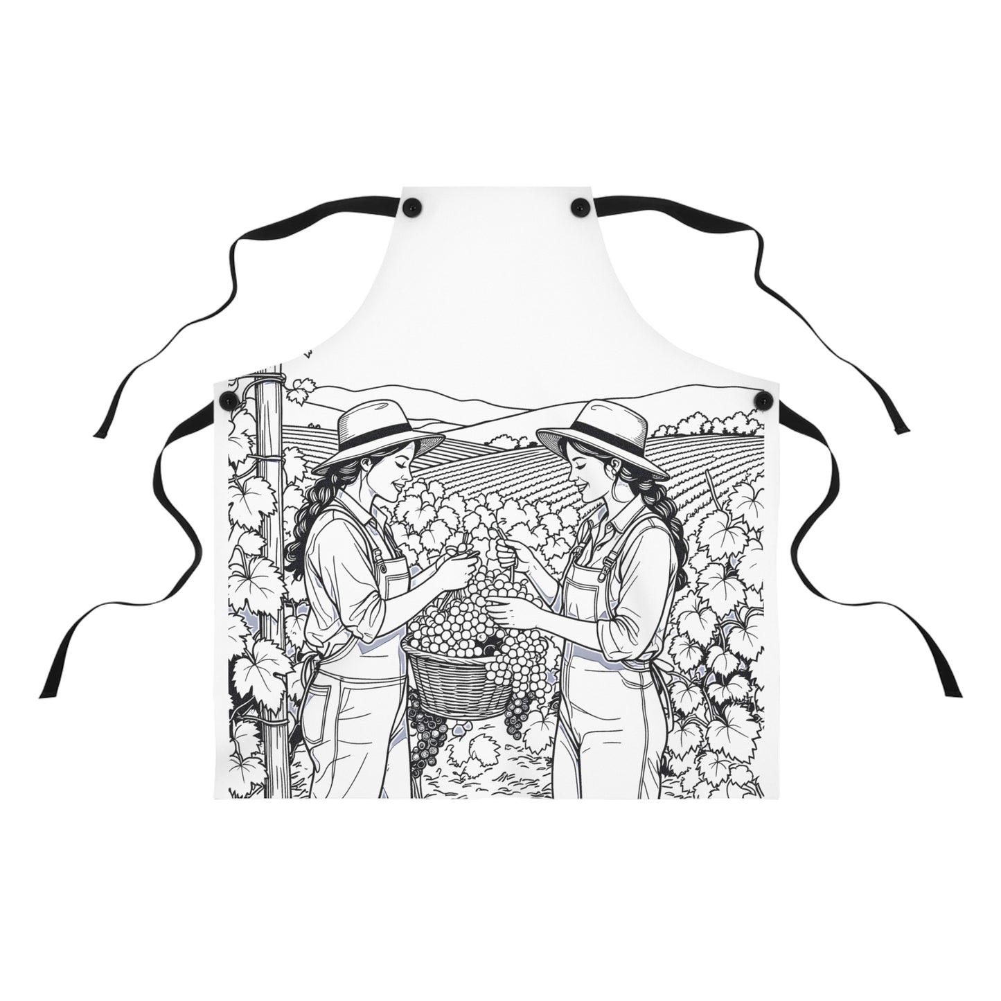 Apron Coloring Kit with 10 Fabric Markers - Grape Harvest