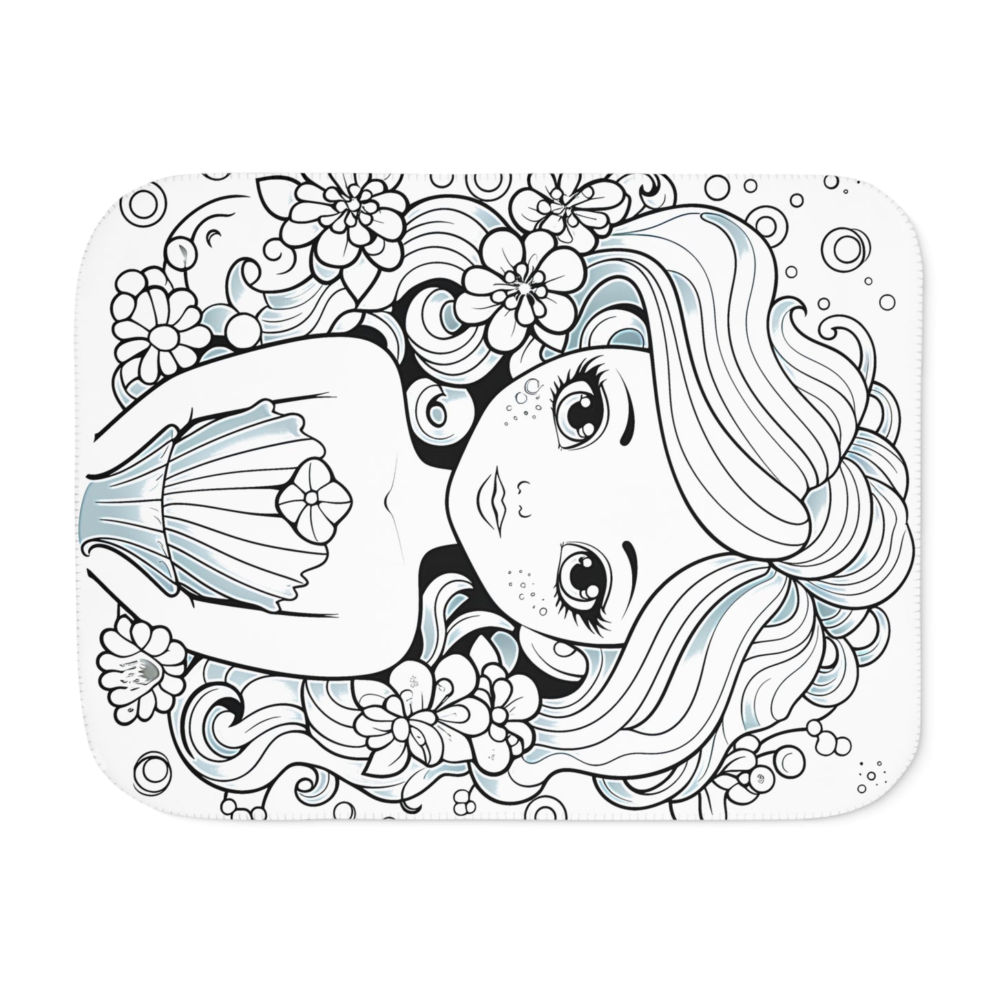 Blanket Coloring Kit with 10 Fabric Markers - Beautiful Mermaid